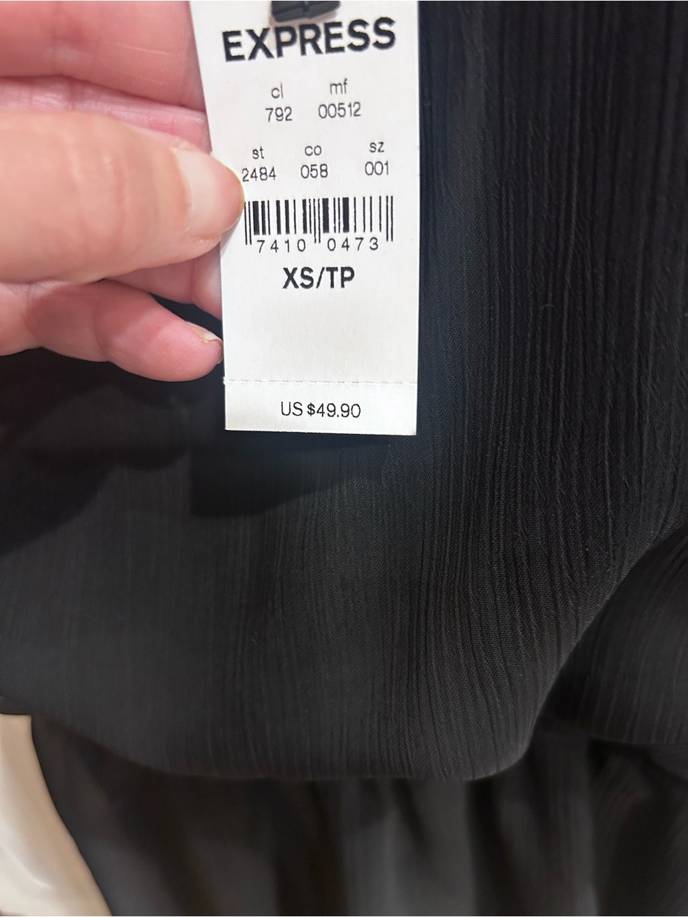Express Black Dress with White Trim size estra small - Picture 4 of 7